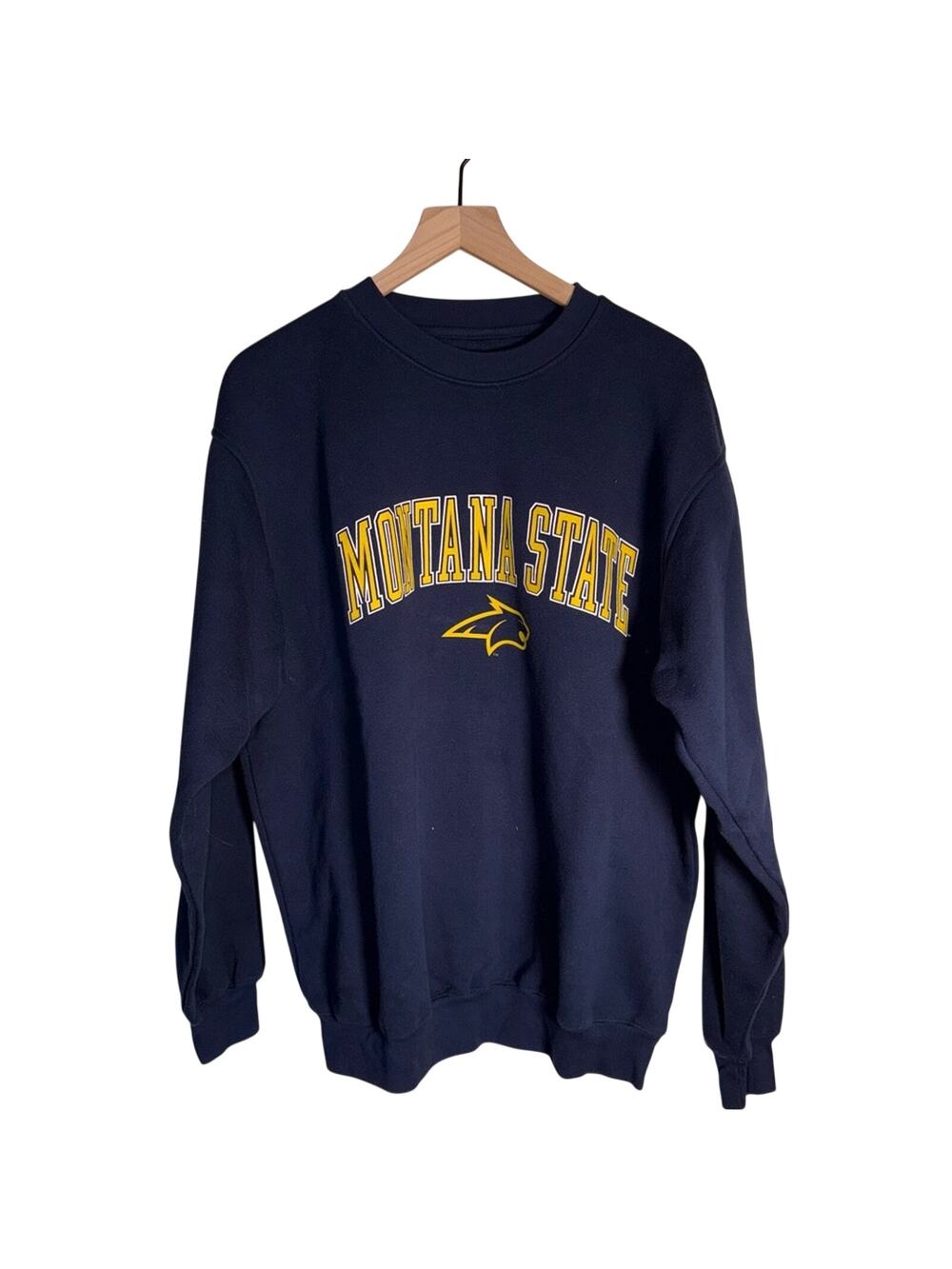 VINTAGE MONTANA STATE collegiate oversized Soffe Navy Pullover Sweatshirt XL